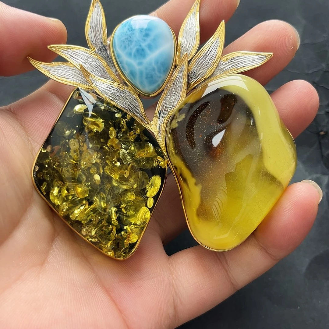 琥珀未镶嵌裸石吊坠