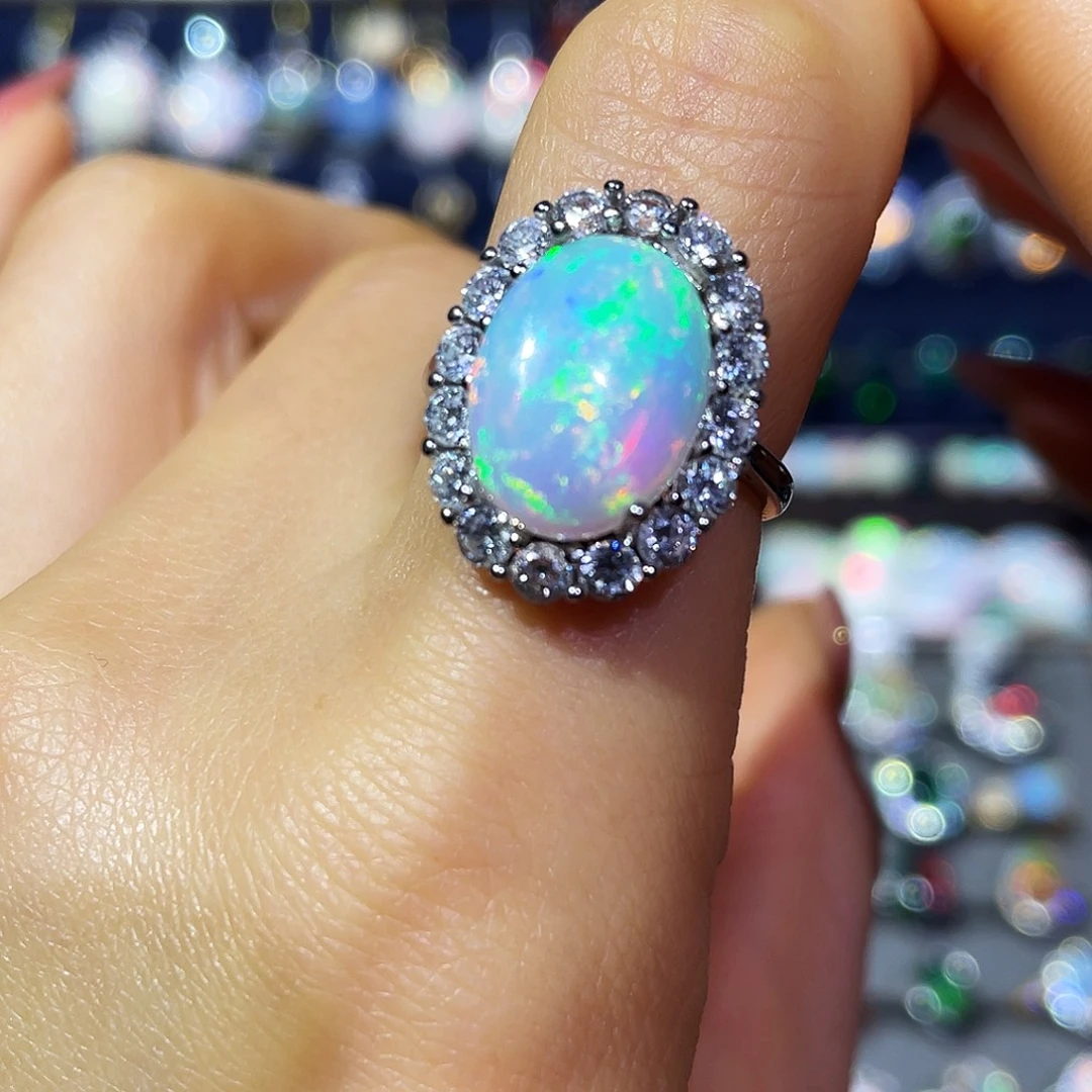 欧泊银S925镶嵌戒指