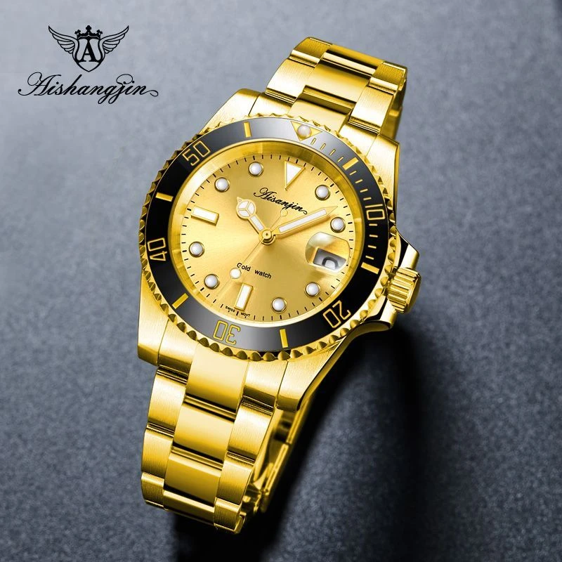 A{劳家水鬼}足金黄金制品,时尚全自动机械腕表6297