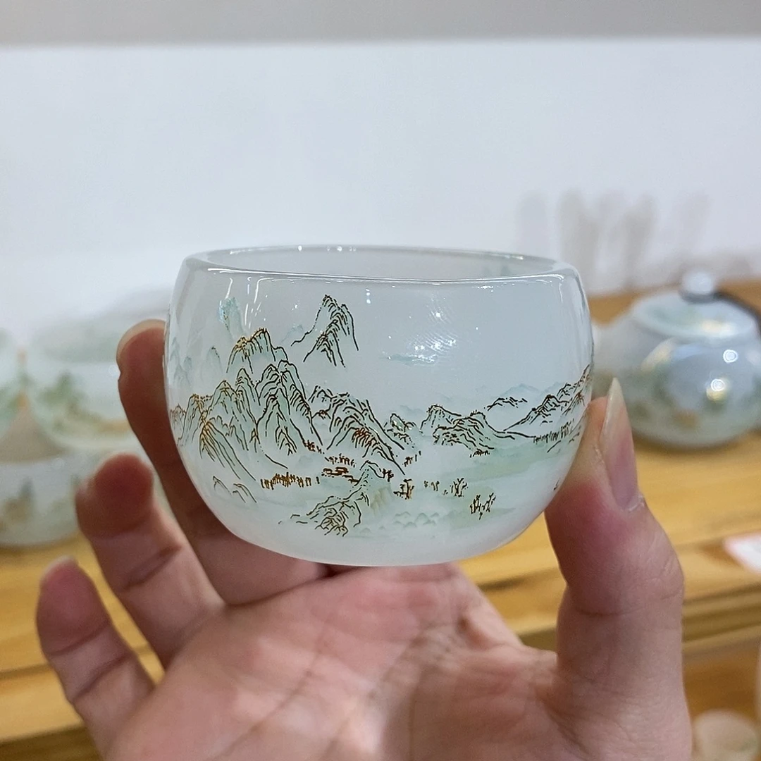 琉璃手工艺品千里江山客杯