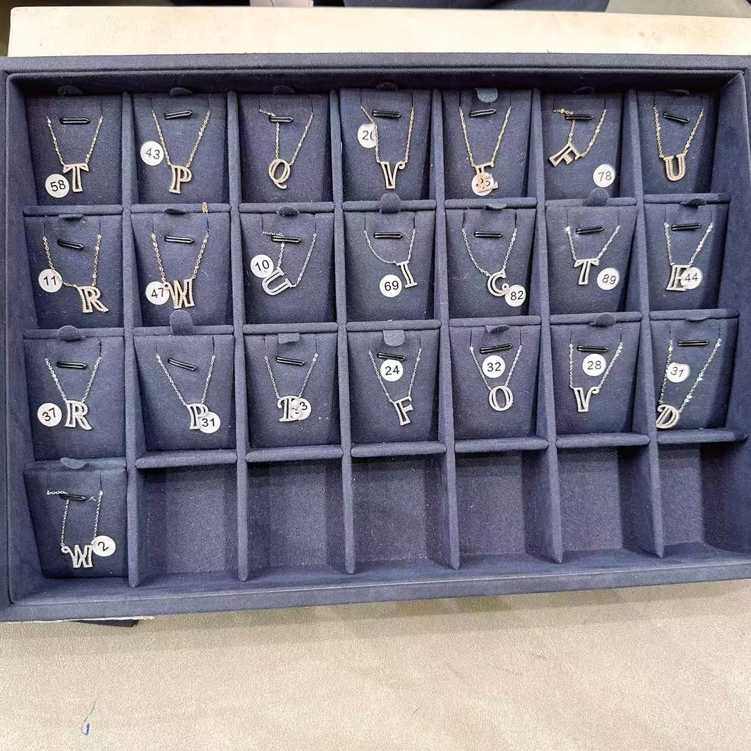 【转姐收钻石】18k金AU750镶嵌天然钻石时尚字母套链（多样任选其一）