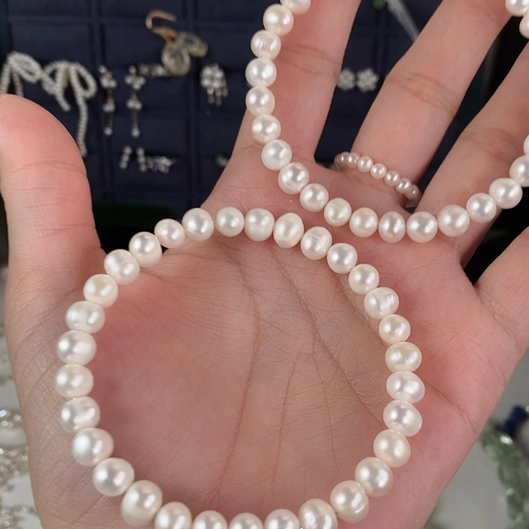 淡水珍珠手镯银S925镶嵌