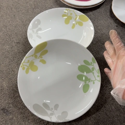 泥塑磁州窑国营2厂盘子两只微瑕