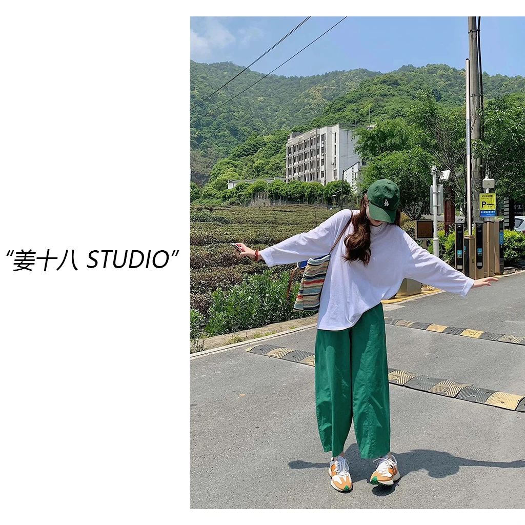 姜十八-「多巴胺穿搭」韩国单！25新款舒适透气感松紧腰气球裤