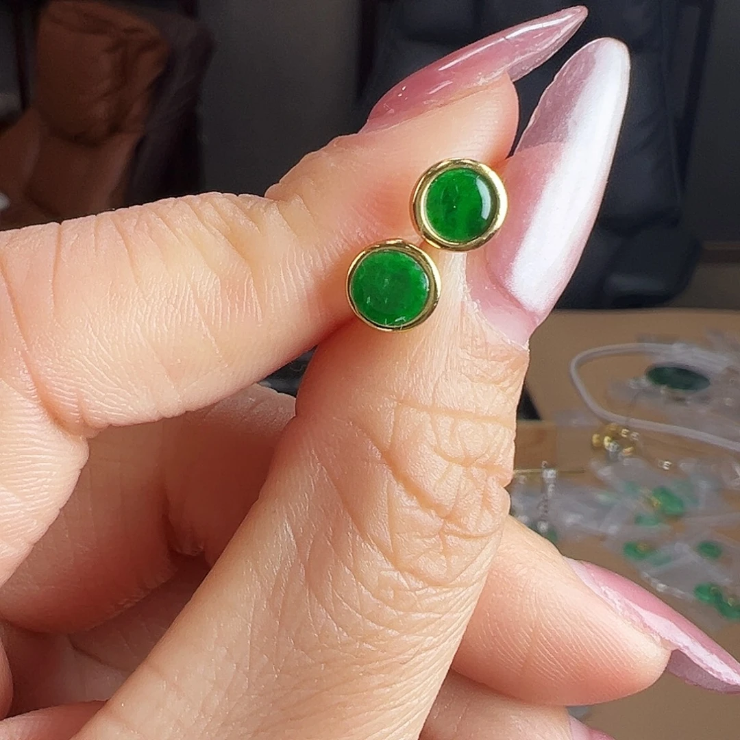 翡翠银S925镶嵌耳饰耳饰92