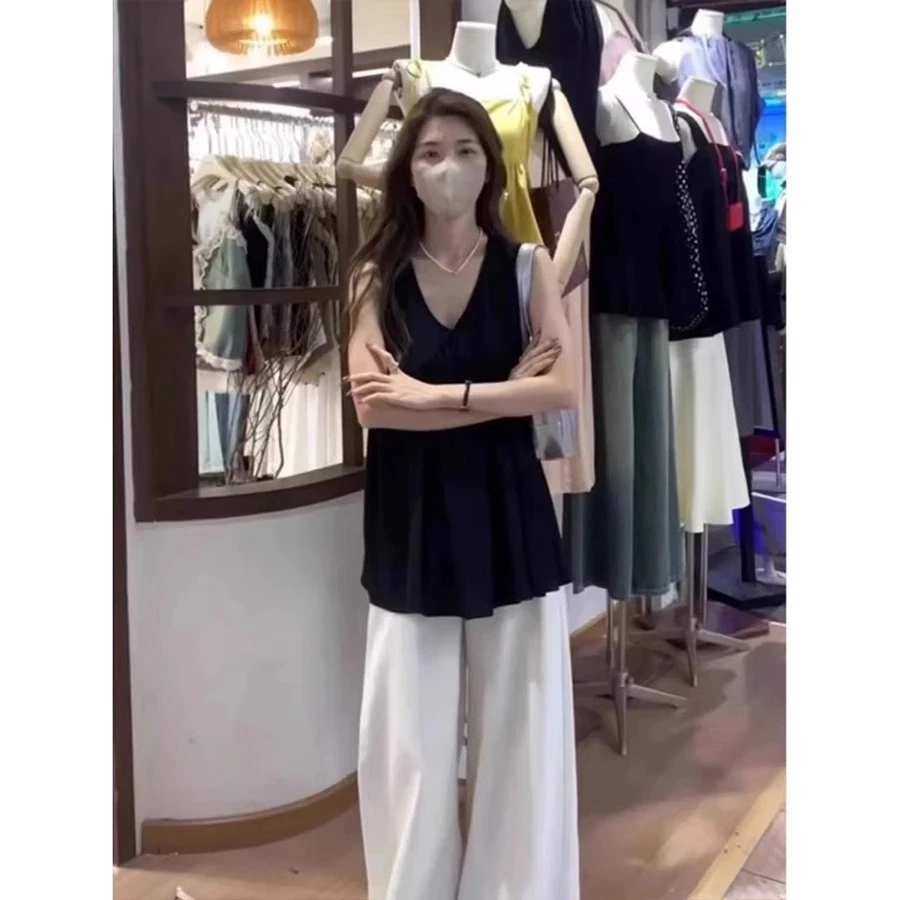 【运补6-8+原版现货】夏季背心女气质时尚百搭外穿中长款洋气衣服女