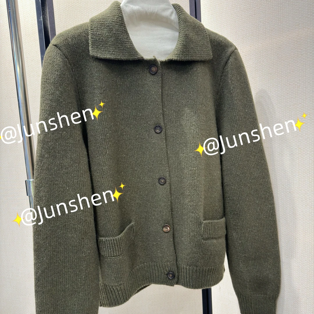 【竣深Junshen】新款毛衣女款外套开衫、低饱和墨绿色～
