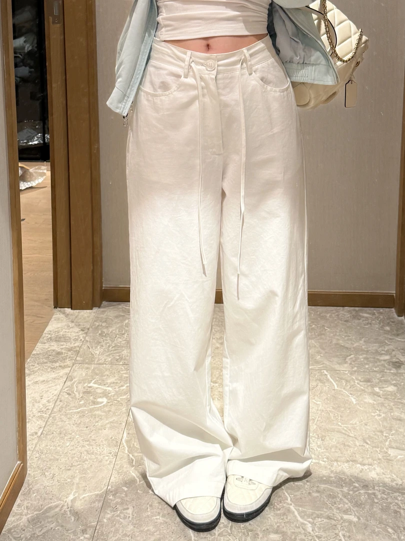 金饺子【抽绳皱皱裤】 休闲山本裤直筒宽松工装裤舒适好穿长裤春夏