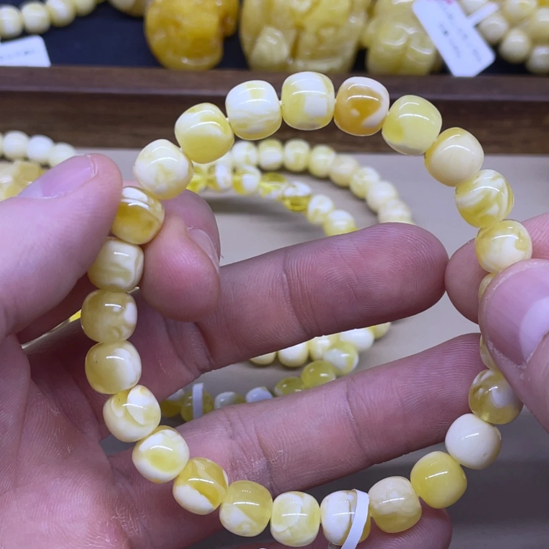 琥珀未镶嵌手链精工老型手串