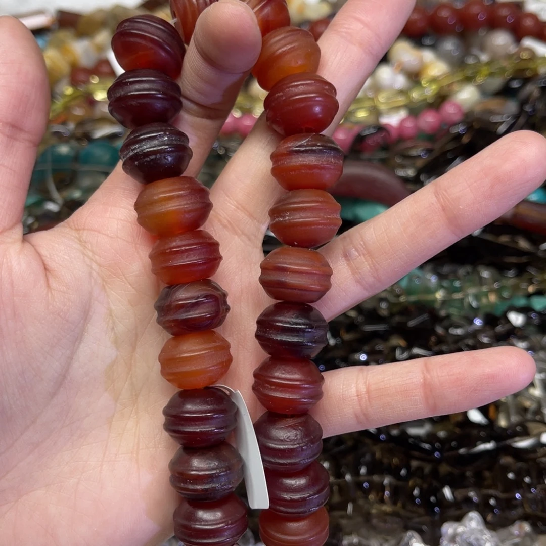 玛瑙/玉髓散珠老玛瑙卡16.5一条