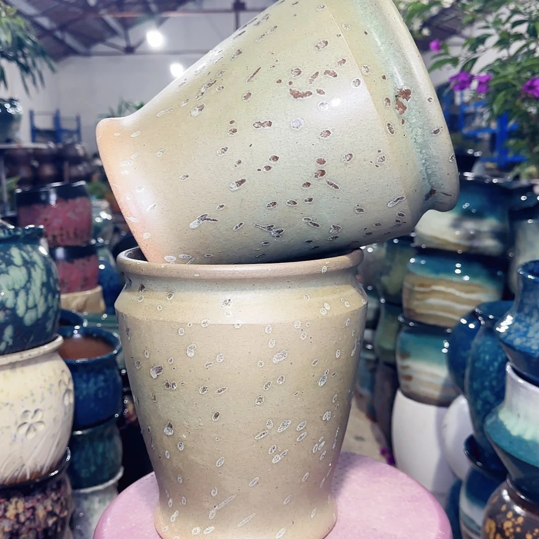 紫砂花盆高21口18