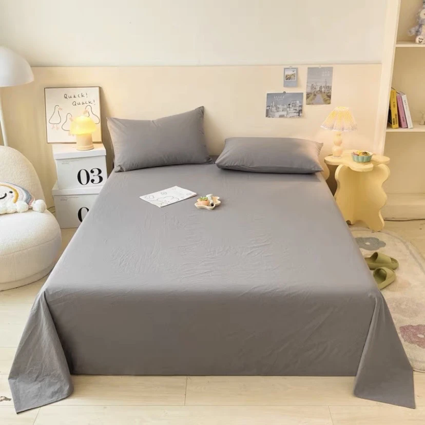 纯色系标准双人床 床单三件套 亲肤四季可用 轻微瑕疵（涵）