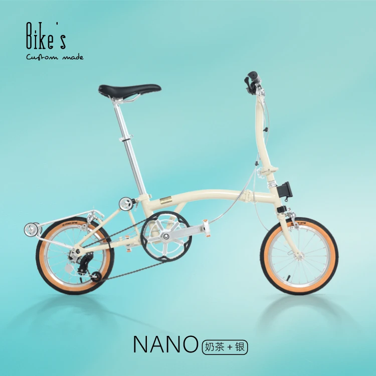 国布折叠车佰客Bike's折叠车14寸NANO3速超轻便携男女同款