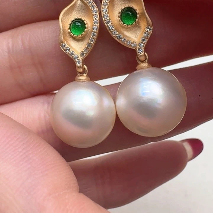 拼合珍珠（马贝珠）耳饰银S925镶嵌