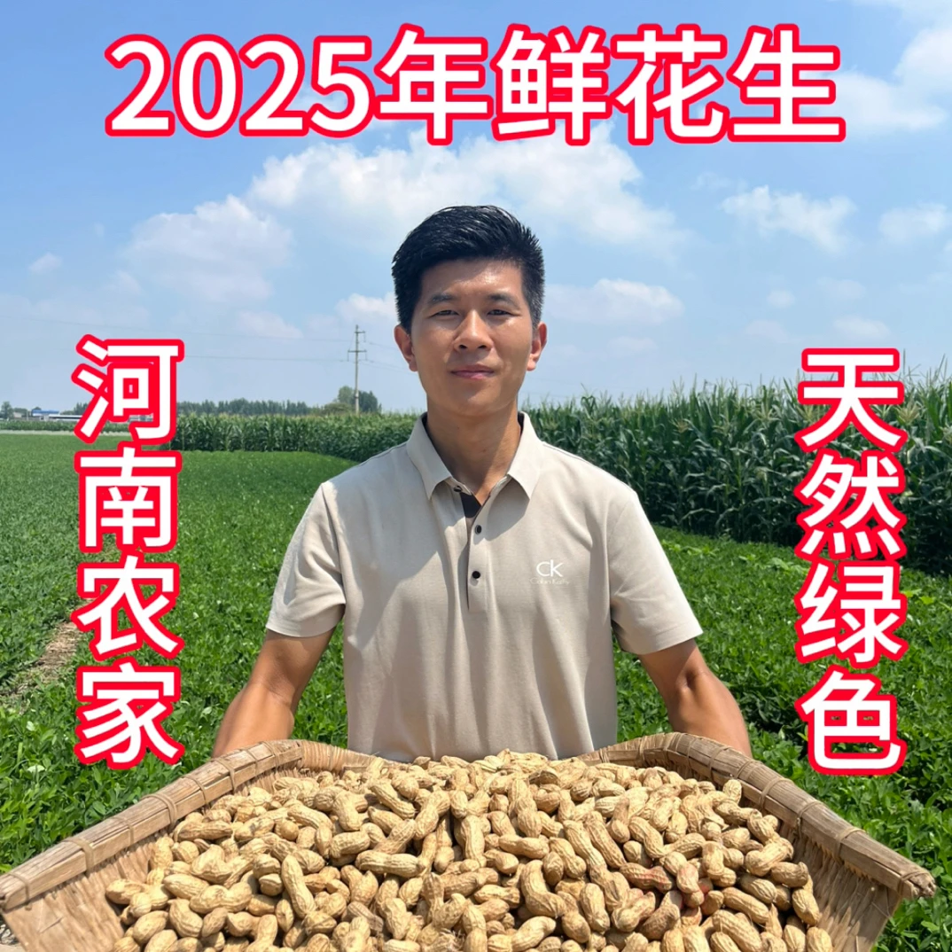 2025年人工挑选新鲜干花生农家自种粉白花生