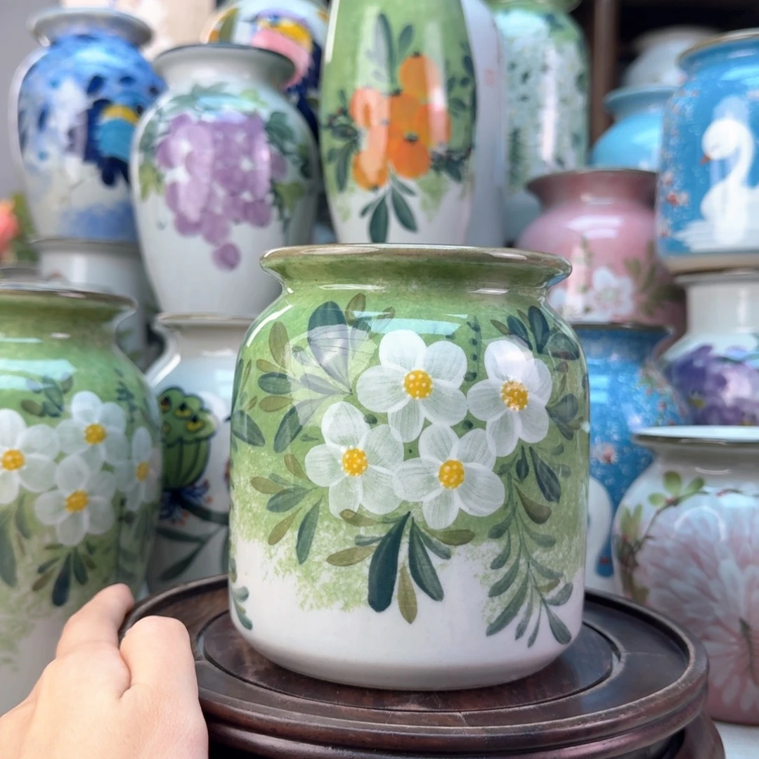 景德镇陶瓷手绘花瓶无孔