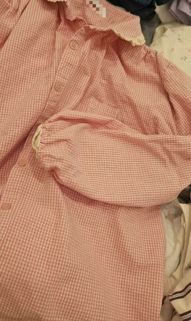 【奈野喜】韩国东大门正品 /花边翻领衬衣【NO退NO换】