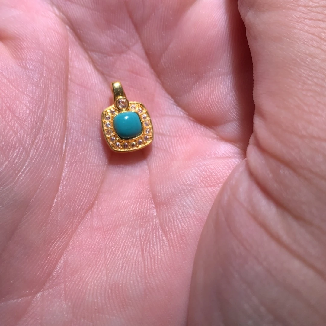 绿松石侧挂18K金镶嵌16文玩配饰多样发其一