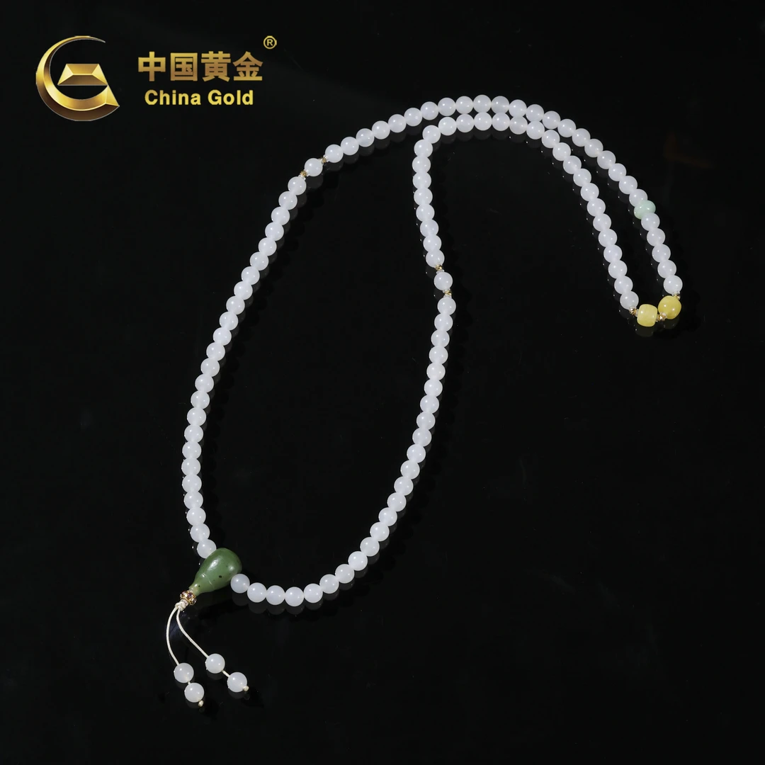 【中国黄金】昕棠 | 和田玉*项链*18K金镶嵌-X3585-格