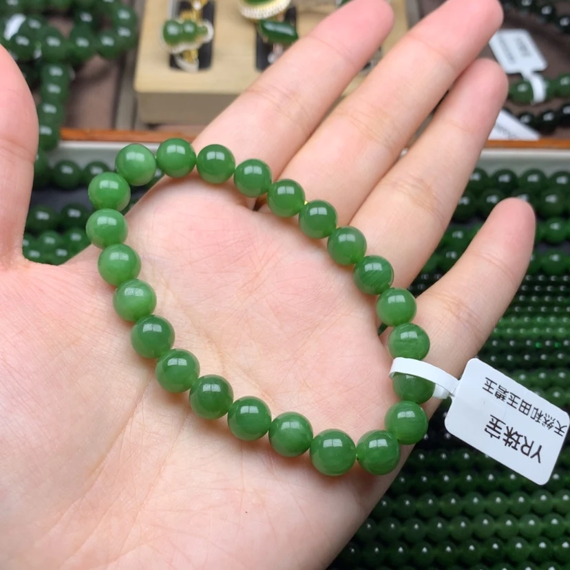 【闪购商品】手串未镶嵌和田玉（碧玉）王**?8m m