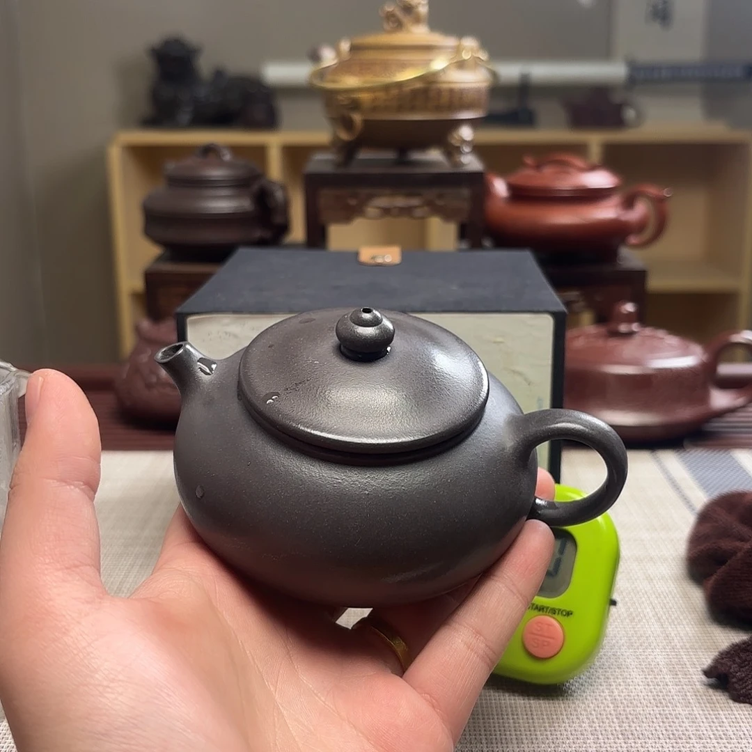 紫砂茶壶老**黑 微瑕处理