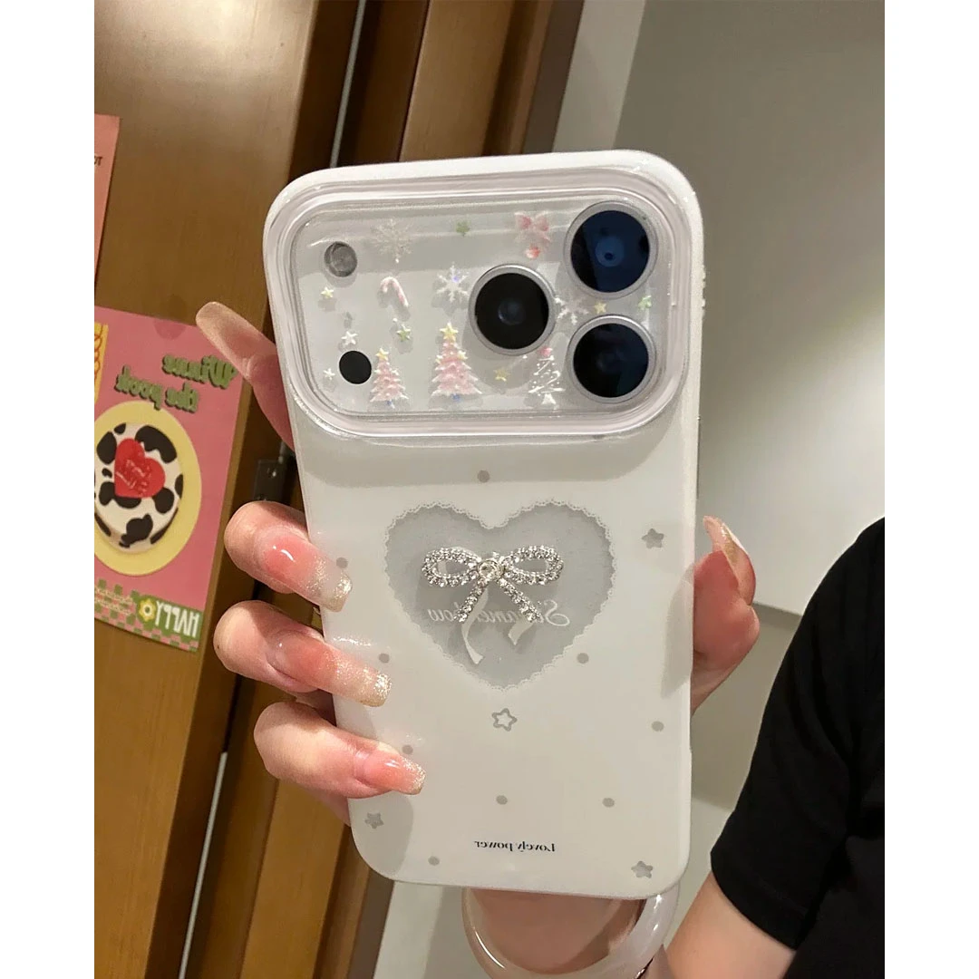 雅天立ins氛围闪粉爱心蝴蝶结适用苹果17手机壳16华为vivoppo小米