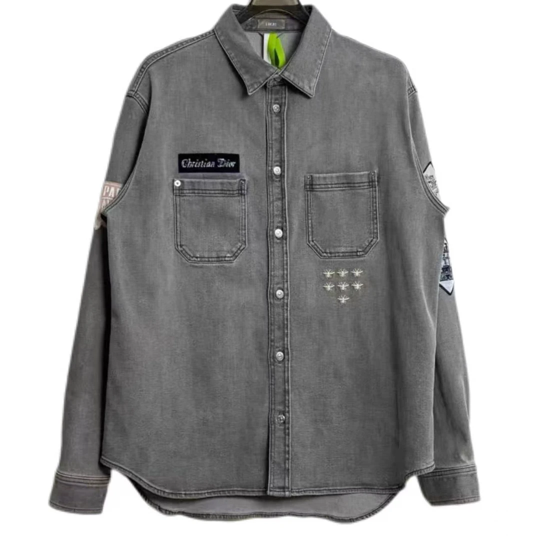 未使用 DIOR/迪奥 水洗做旧贴布刺绣牛仔外套41码