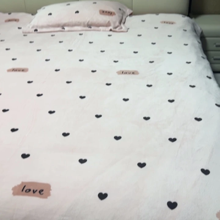 原驼毛马正身毛牛奶绒四件套粉色