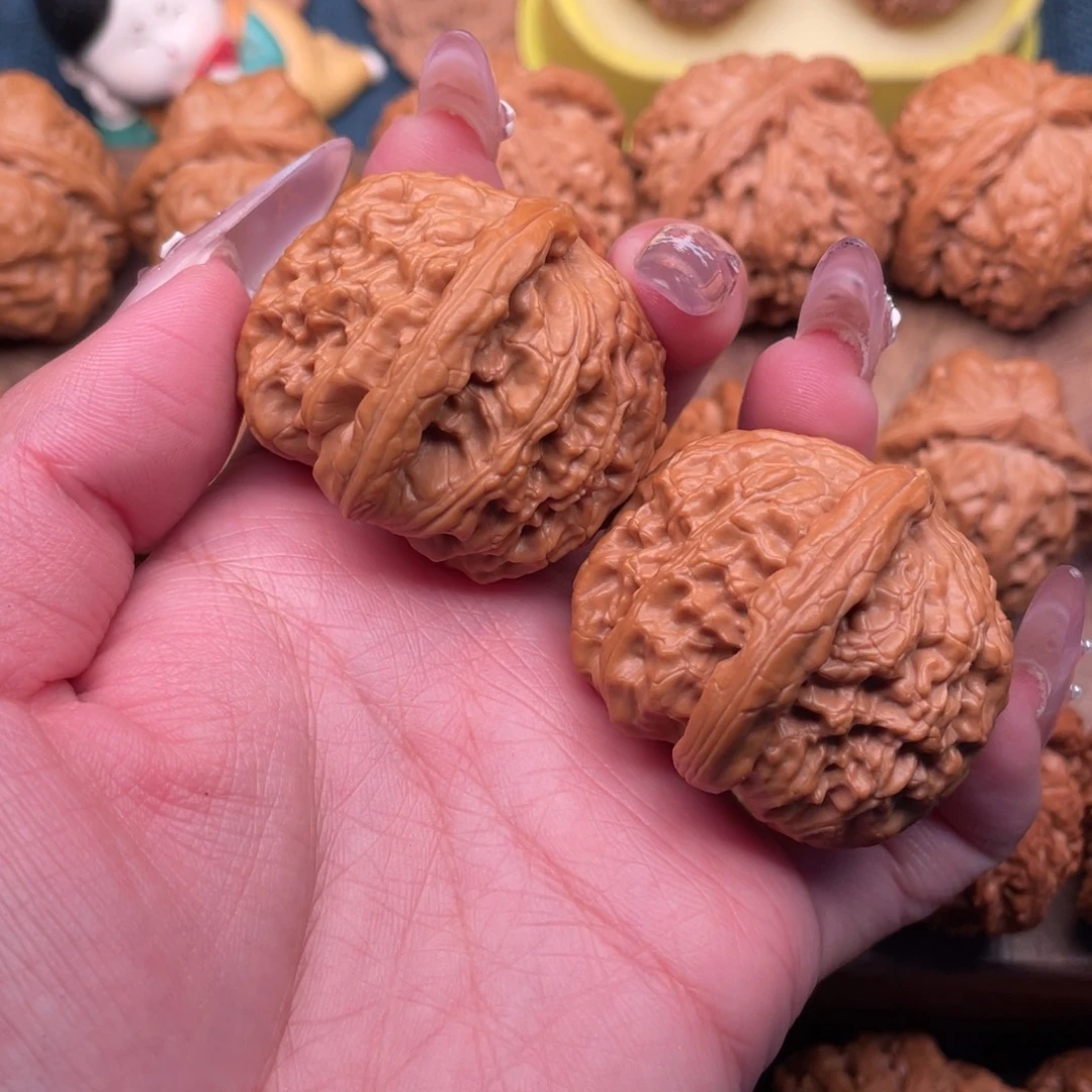 文玩核桃把件精配粗棱球白45