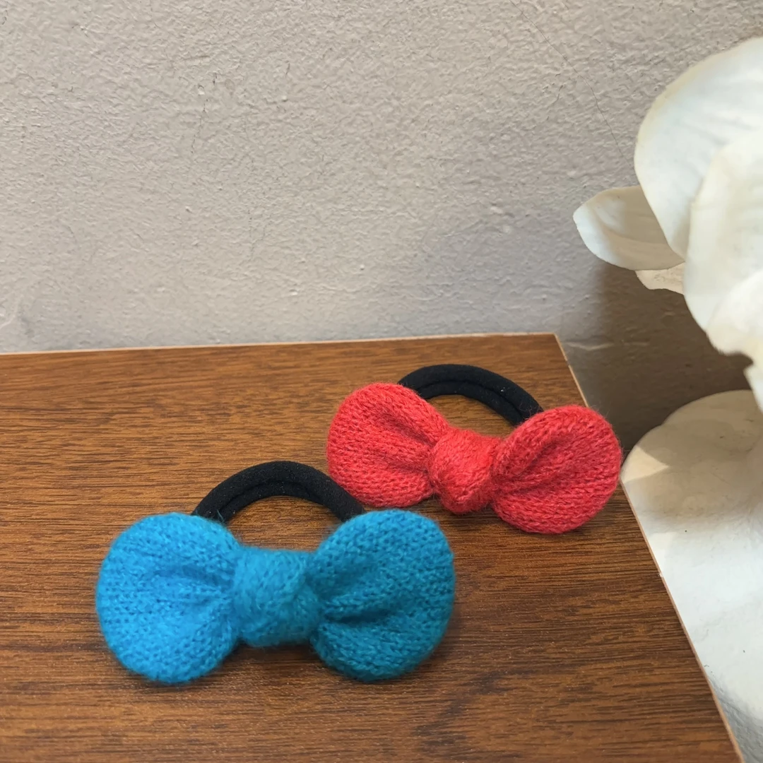 东大门毛线蝴蝶结发圈T168