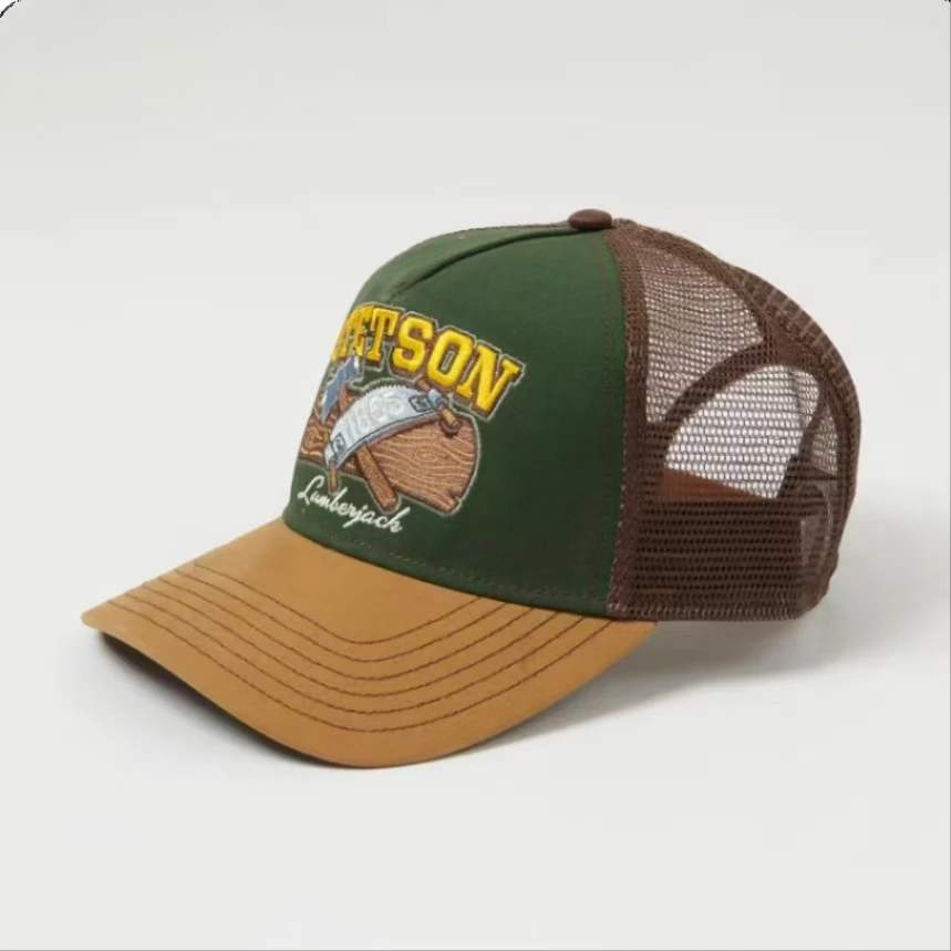 无标卡车司机帽半网男女同款