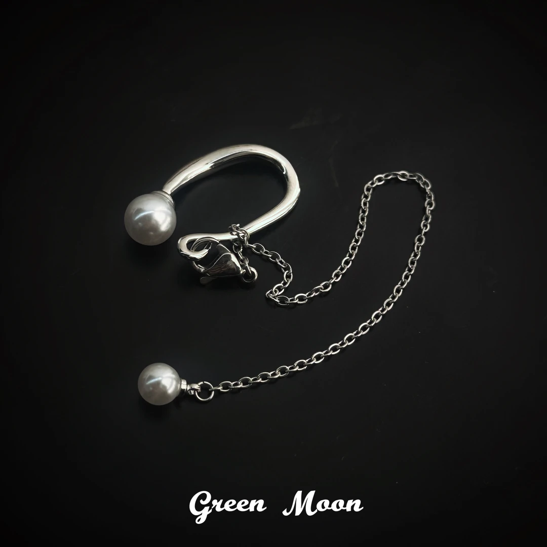 铜合金耳饰 小众个性简约高级银色微镶耳夹ins甜酷辣妹A305