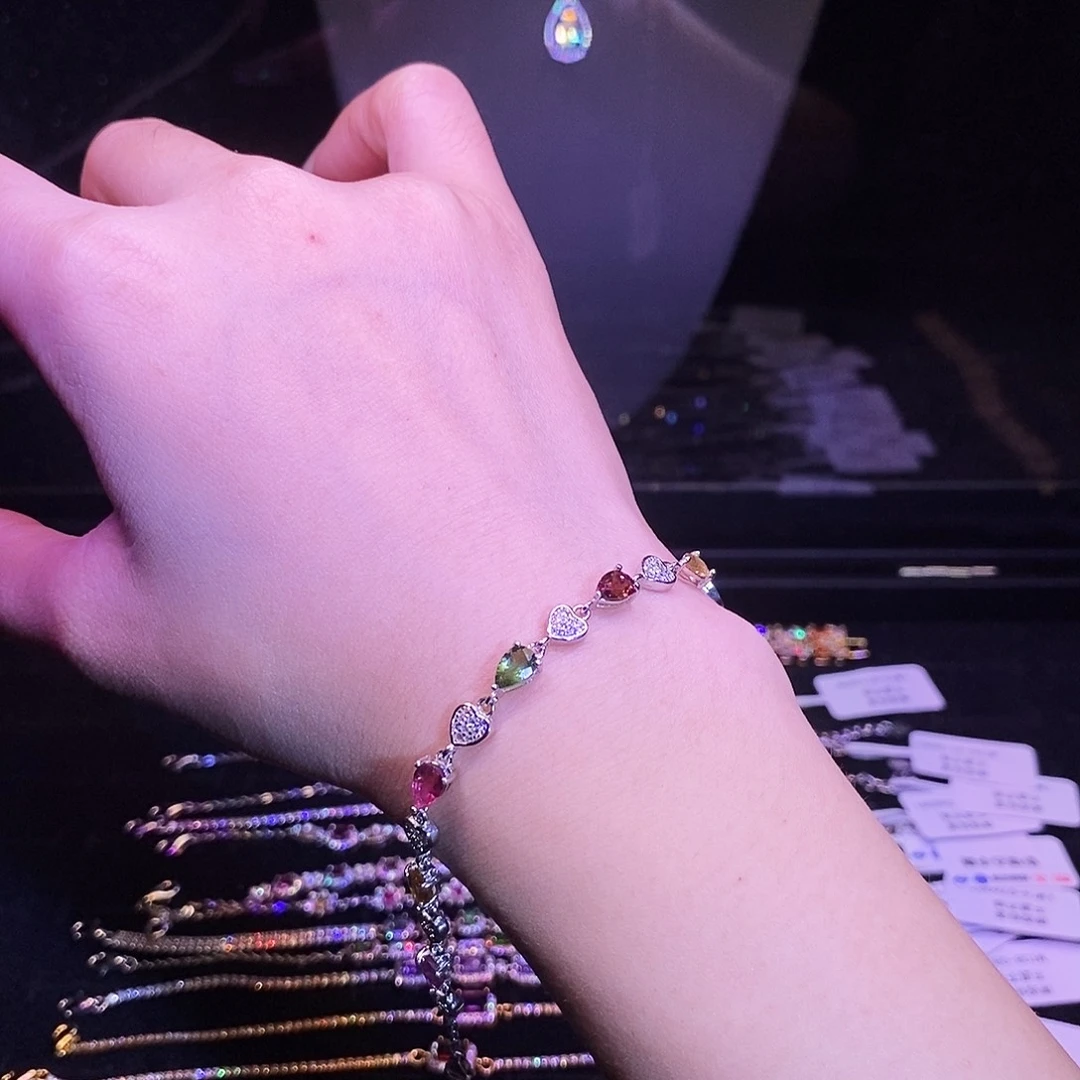 碧玺手链银S925镶嵌