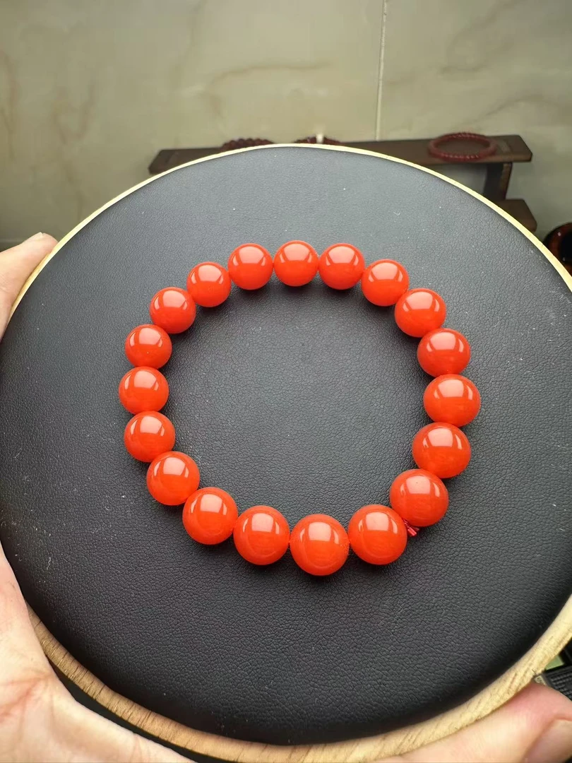 012精品柿子红果冻料手串尺寸10mm
