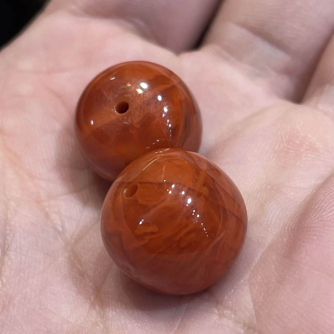 【佳哥严选】J05544-九口火焰纹南红老型大单珠（多样性发其一）-14mm