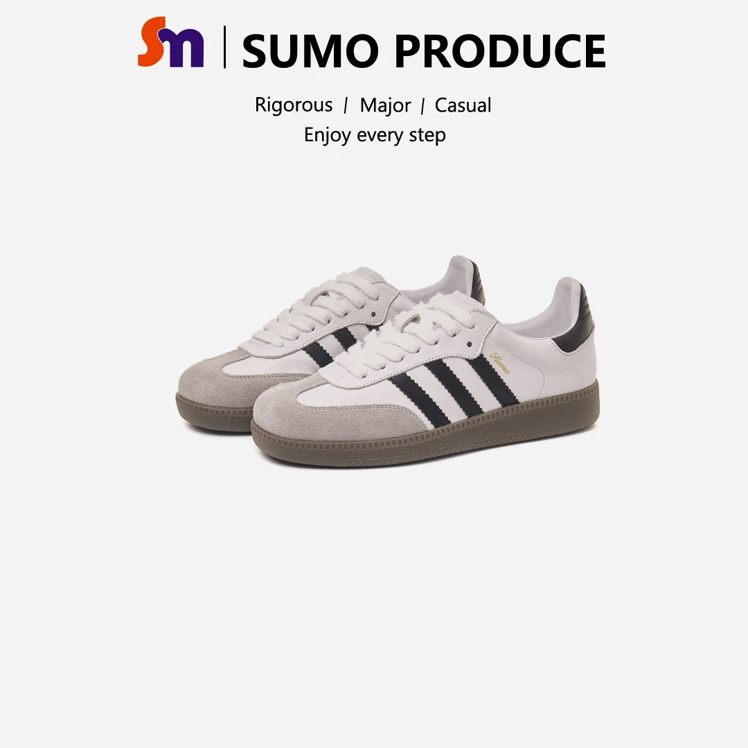 素陌经典款德训鞋女透气休闲运动板鞋真皮阿甘鞋夏季百搭平底5998