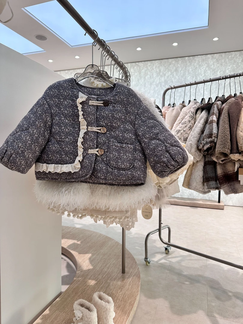 【恩姐定制】冬季童装加厚女童百搭气质儿童短款加厚碎花EN97057