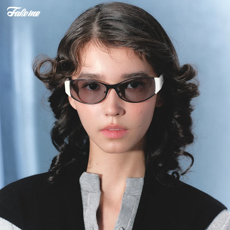 Fakeme（达人专属）个性拼接板材太阳镜墨镜椭圆框女百搭极简风loon