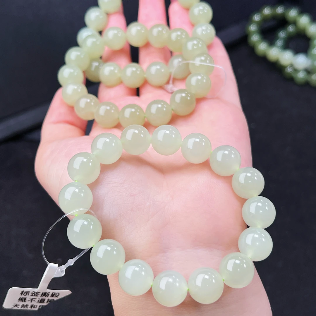 【玉缘臻宝】天然和田玉Q12G妈妈时尚女士素圈百搭多色多样性发一串