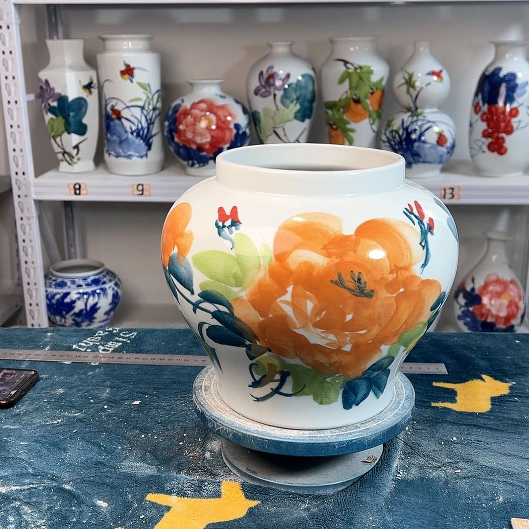 摆件景德镇陶瓷大口黄牡