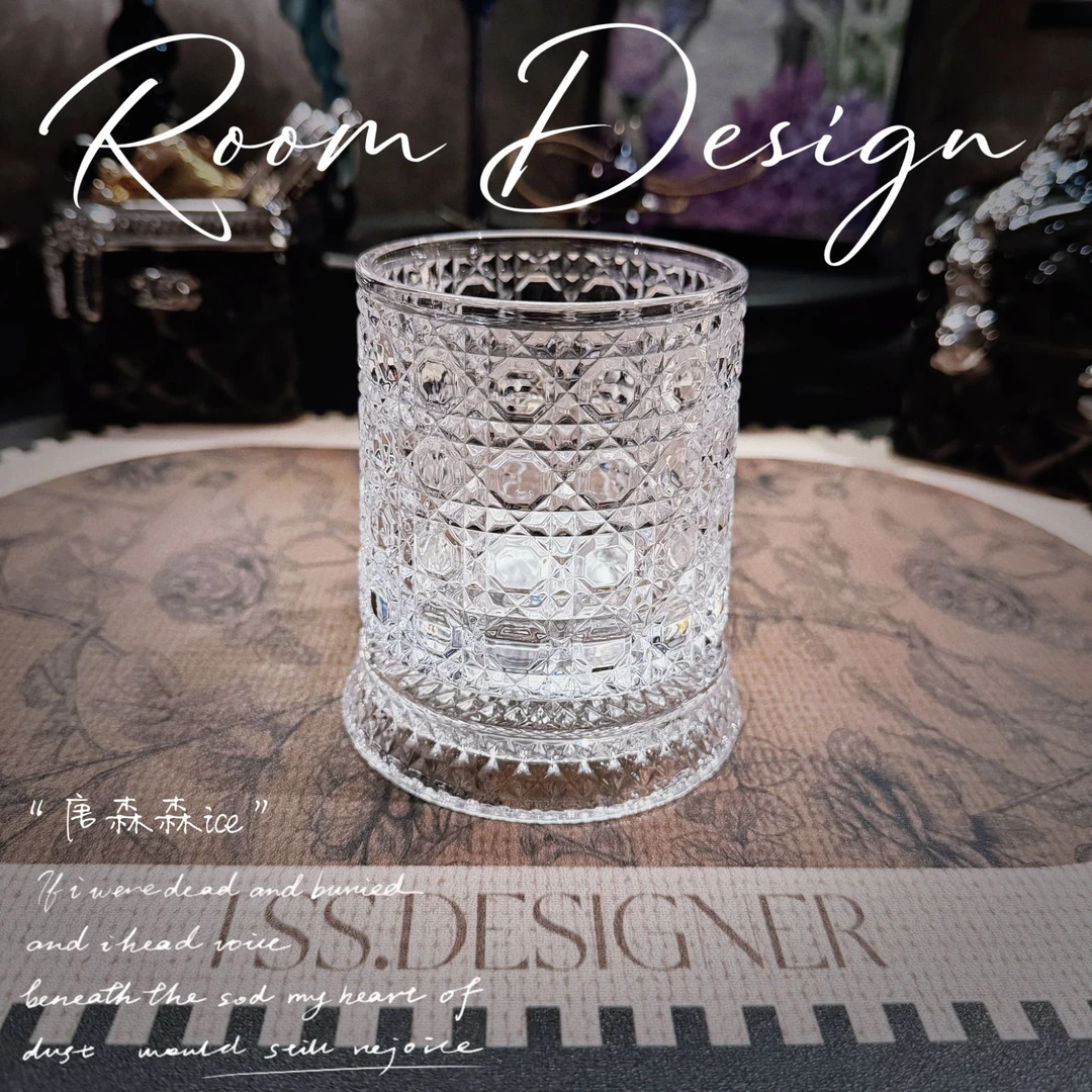 欧式轻奢高档旋转水晶玻璃家用桌面摆件创意280ml