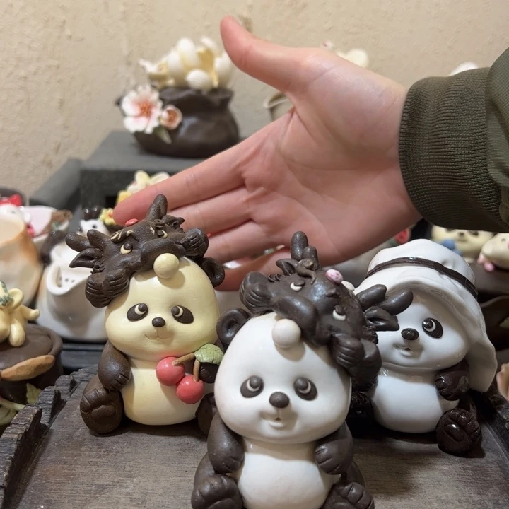 杯熊猫可爱茶宠98一只