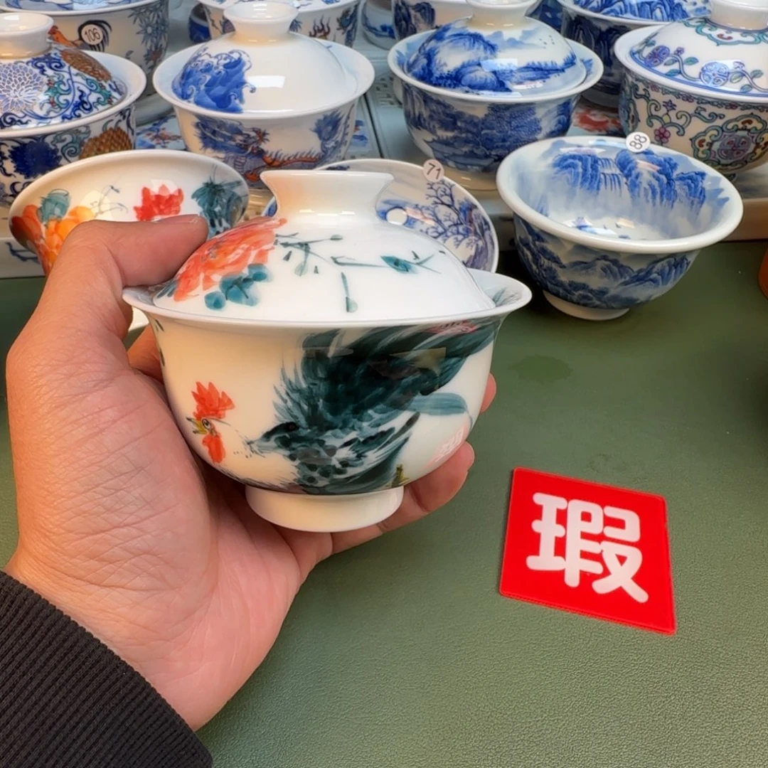 纯手工纯手绘茶具石头96