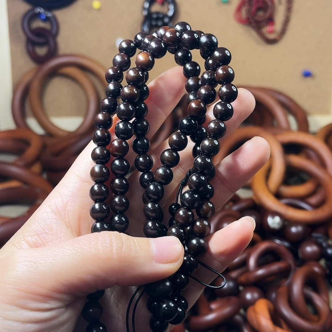 A***尘木质非金属枣木玉化108颗直径0.8