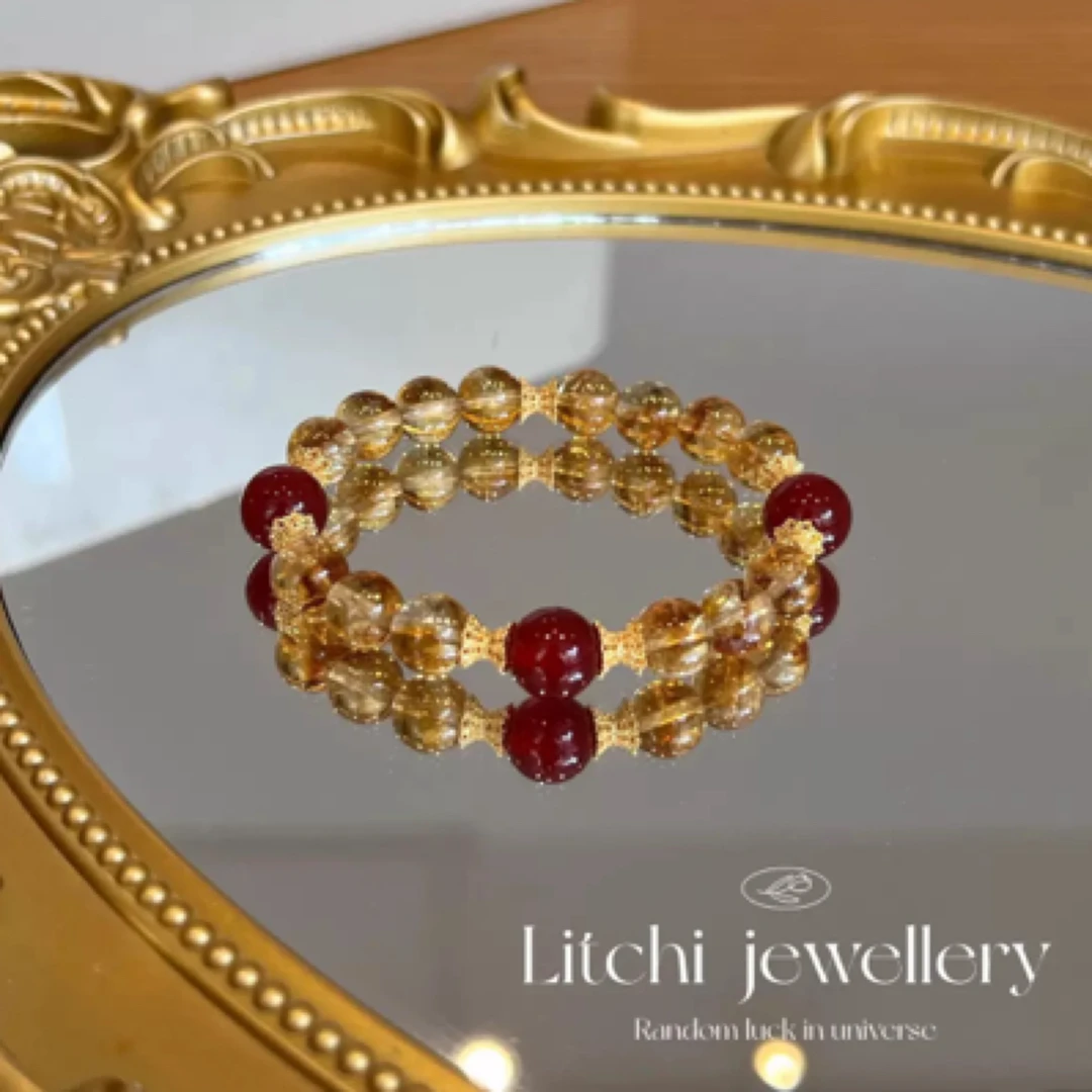 合成金属莫桑石手链 黄塔晶手链原创设计