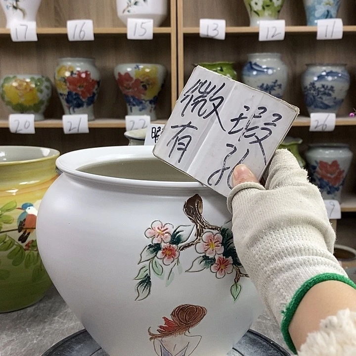 缸3xc景德镇陶瓷花盆