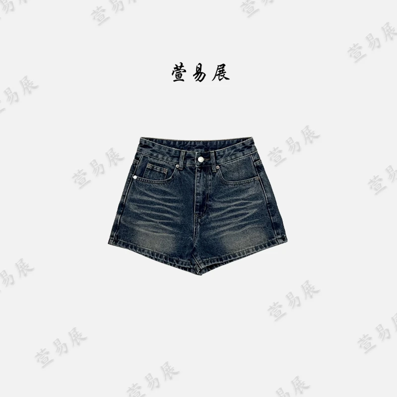 萱易展-“爵士小调”复古显瘦百搭设计感牛仔短裤-KZ0302401