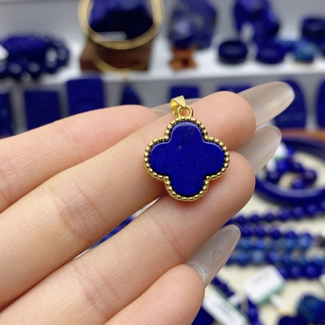 青金石银S925镀金镶嵌颈饰