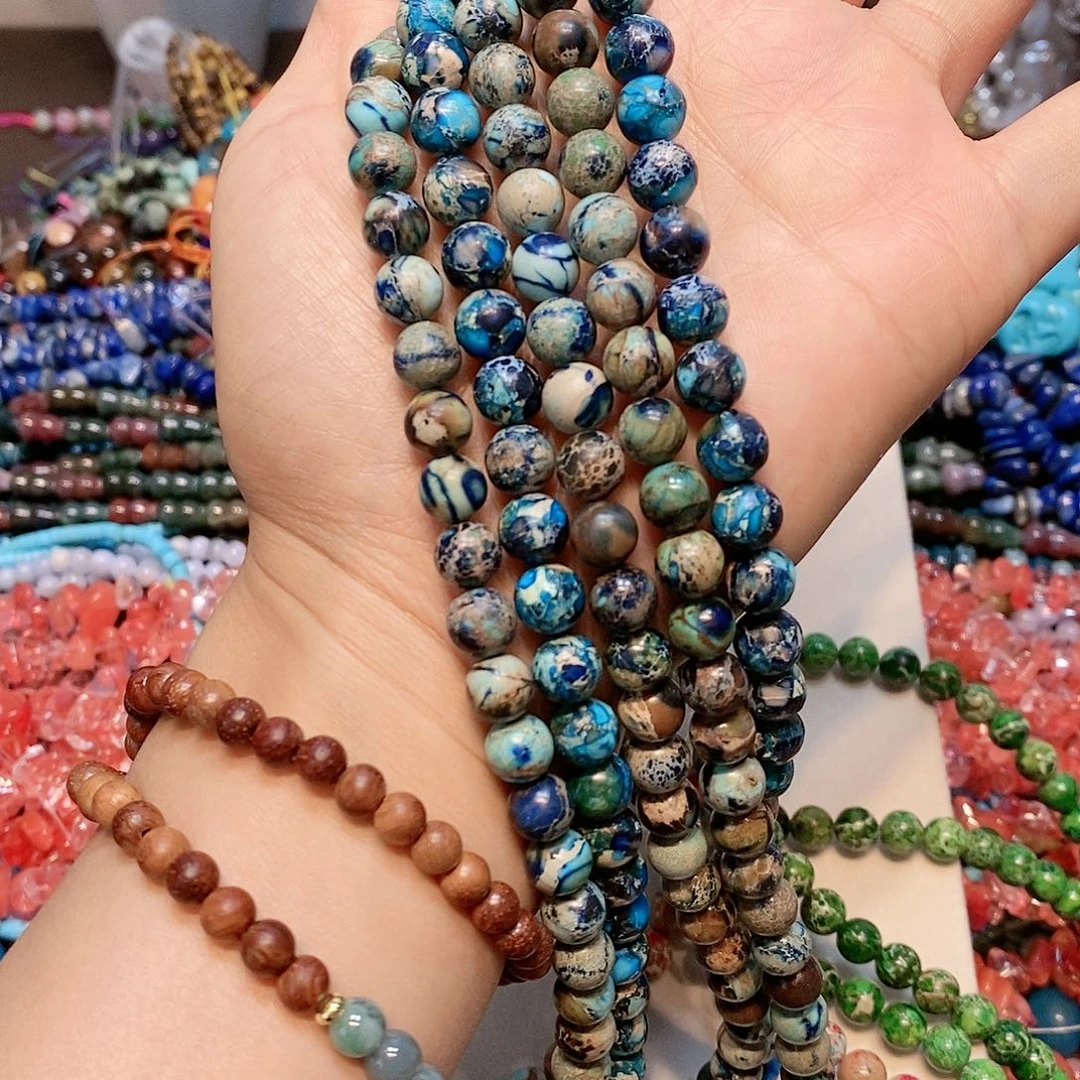 玛瑙/玉髓散珠天然帝皇松一条8m m