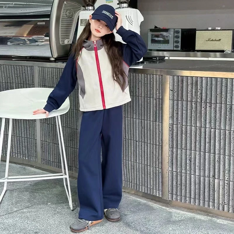 410004《现》优选韩版秋季儿童舒适时尚百搭运动卫衣套装